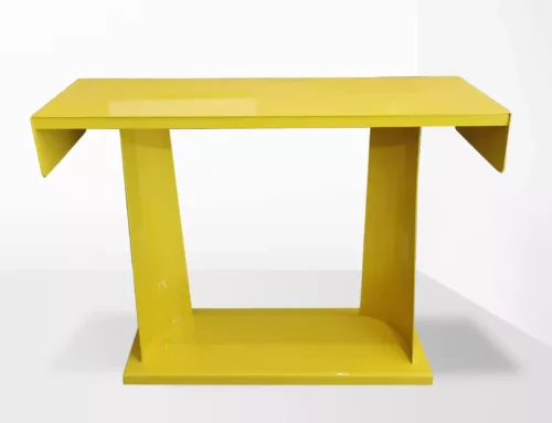 Console en métal laquée jaune