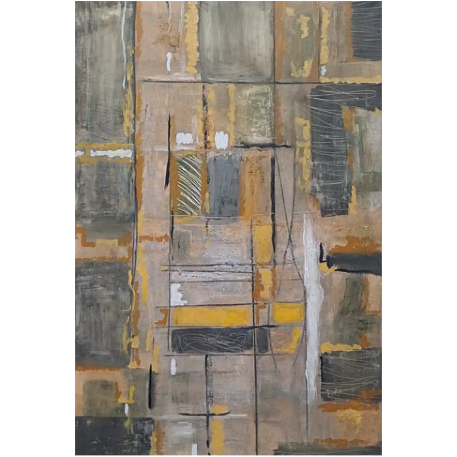 Vue du ciel, technique mixte sur toile